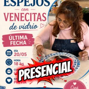ESPEJO CON VENECITAS DE VIDRIO
